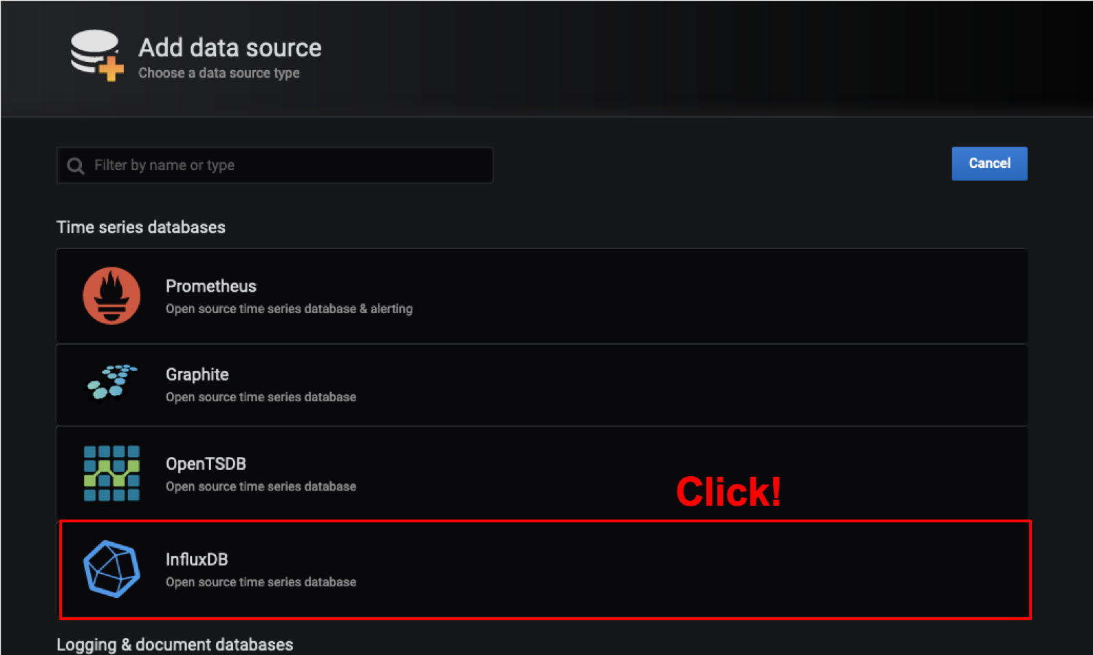 grafana add db source
